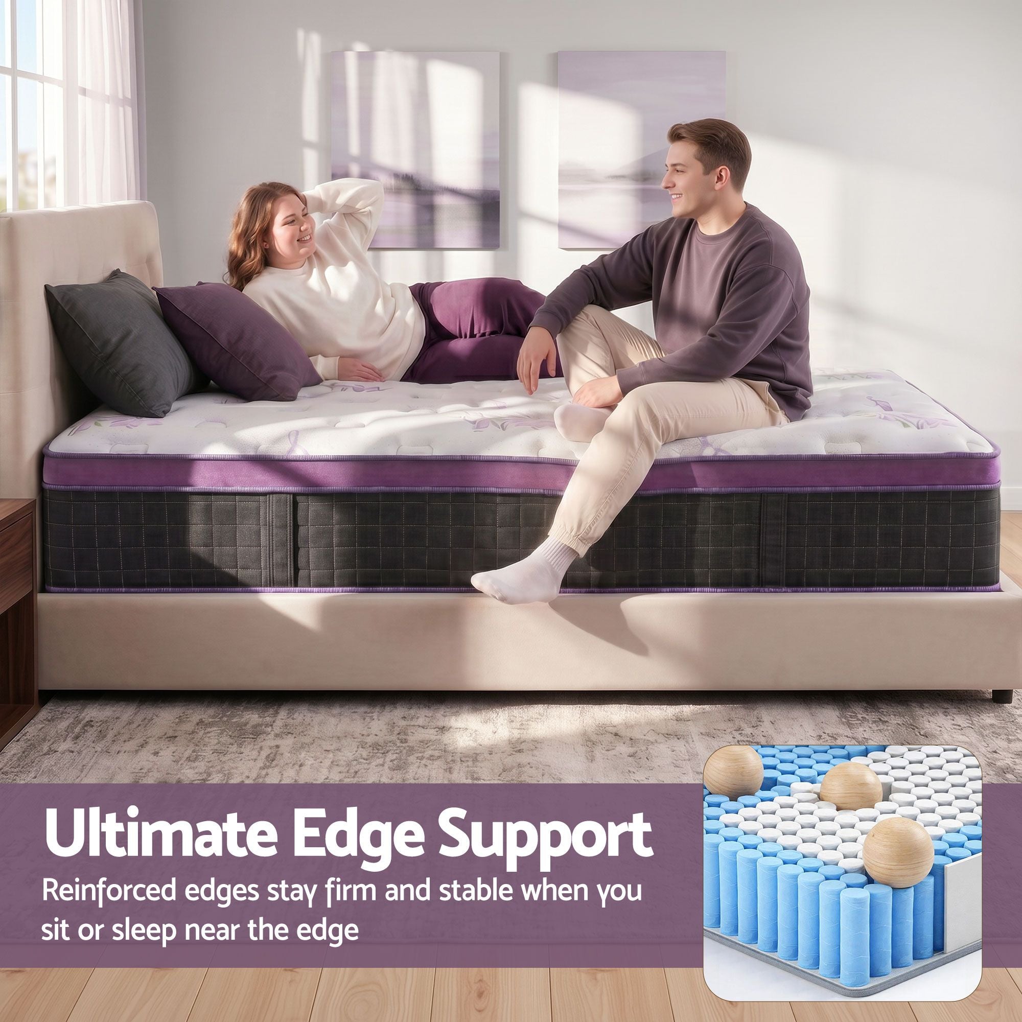 Giselle Single Euro Top Mattress Firm Pocket Spring Edge Support