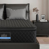 King Size Mattress: Giselle Bedding King Mattress 34cm Euro Top with 5-Zone Pocket Spring Support Black