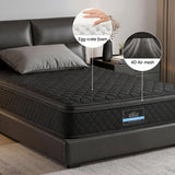 Single Mattress: Giselle Bedding Single Mattress 34cm Euro Top with 5-Zone Pocket Spring Support Black