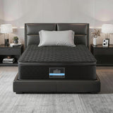 Single Mattress: Giselle Bedding Single Mattress 34cm Euro Top with 5-Zone Pocket Spring Support Black