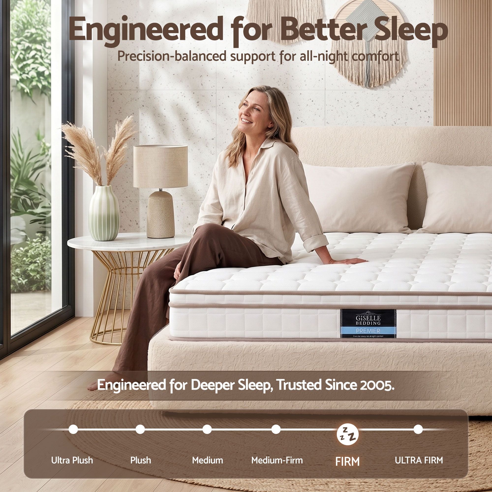 Giselle 20cm Firm King Mattress Pocket Spring for Bedroom or Guest Room