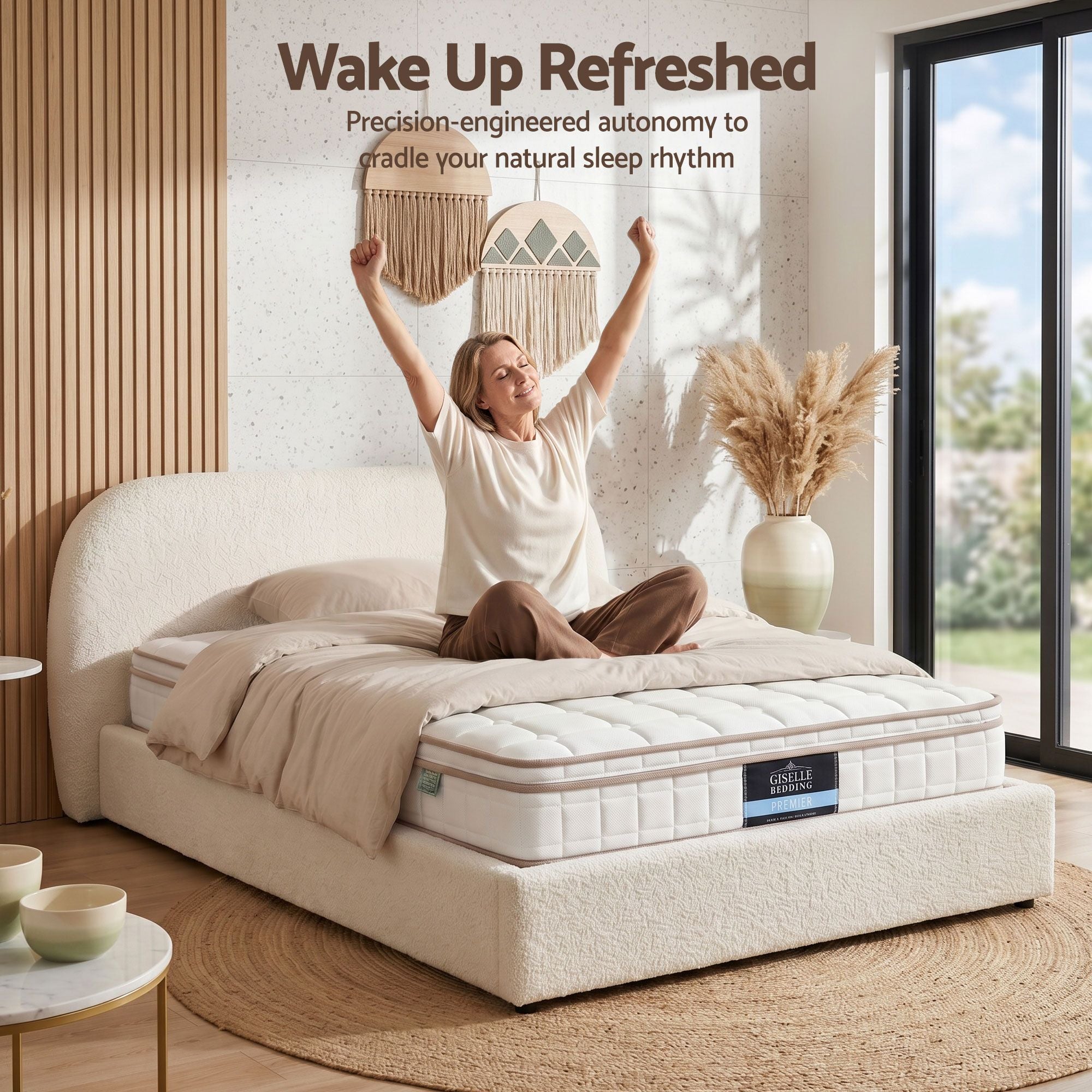 Giselle 20cm Firm King Single Mattress Pocket Spring for Bedroom or Guest Room