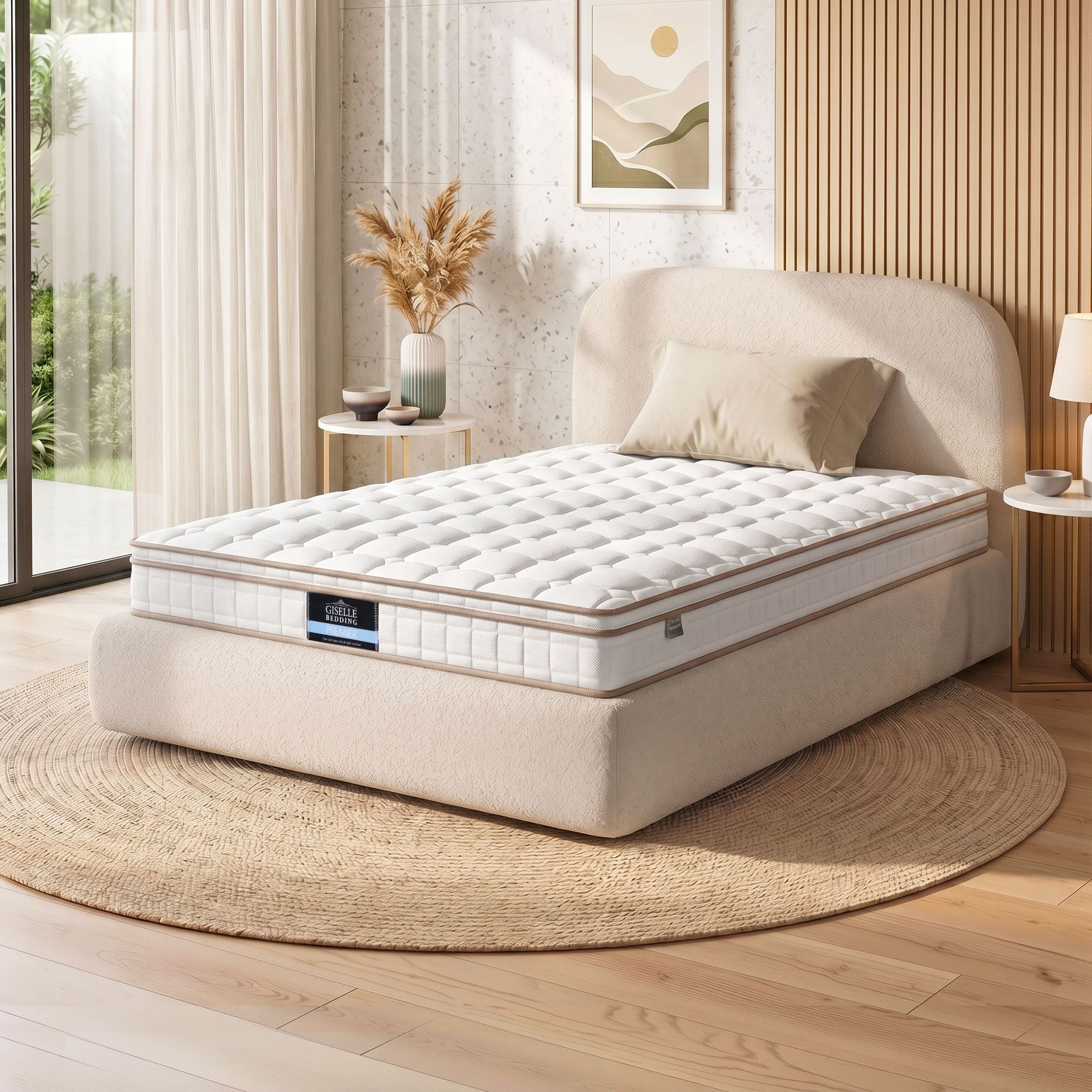 Giselle 20cm Firm King Single Mattress Pocket Spring for Bedroom or Guest Room