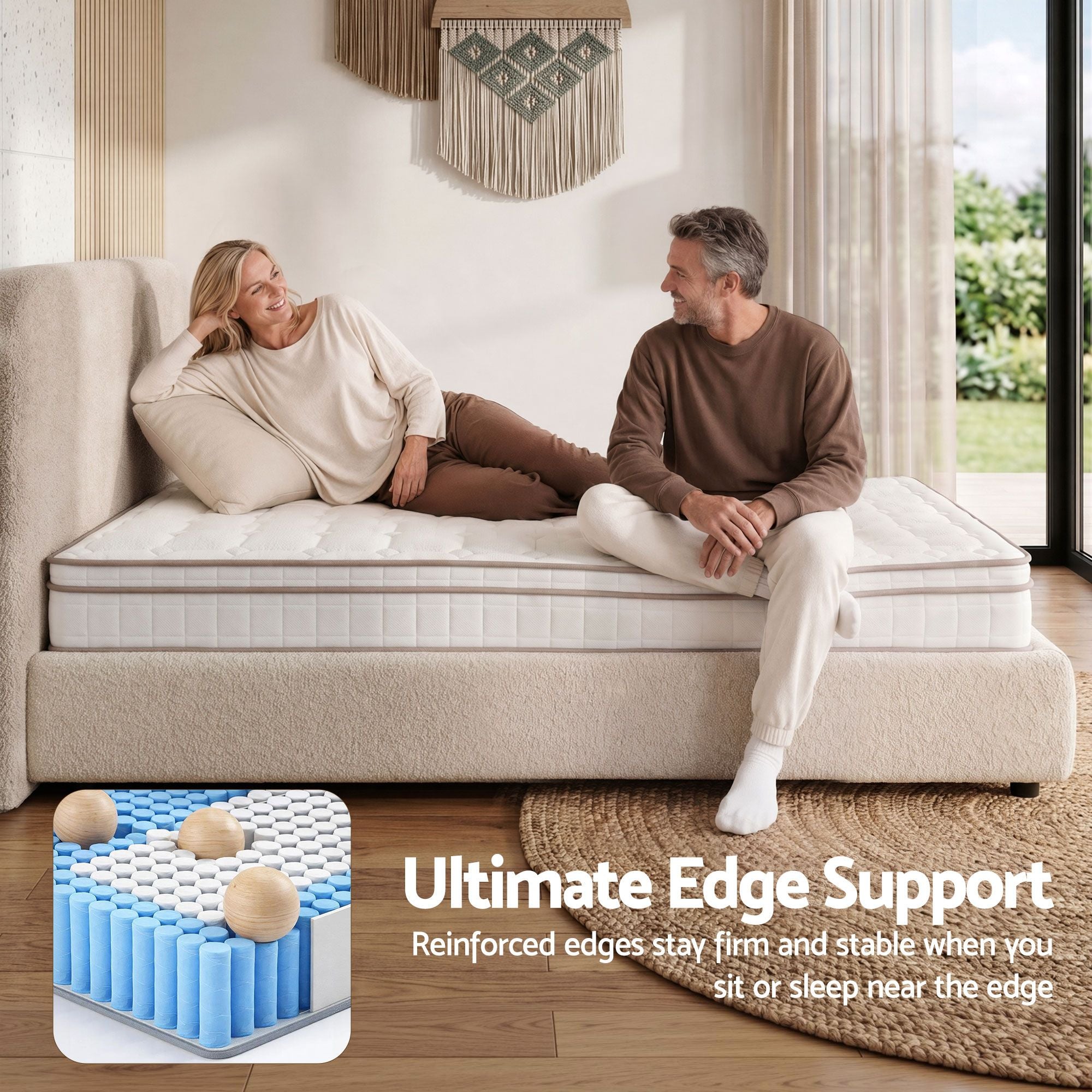 Giselle 20cm Firm Single Mattress Pocket Spring for Bedroom or Guest Room