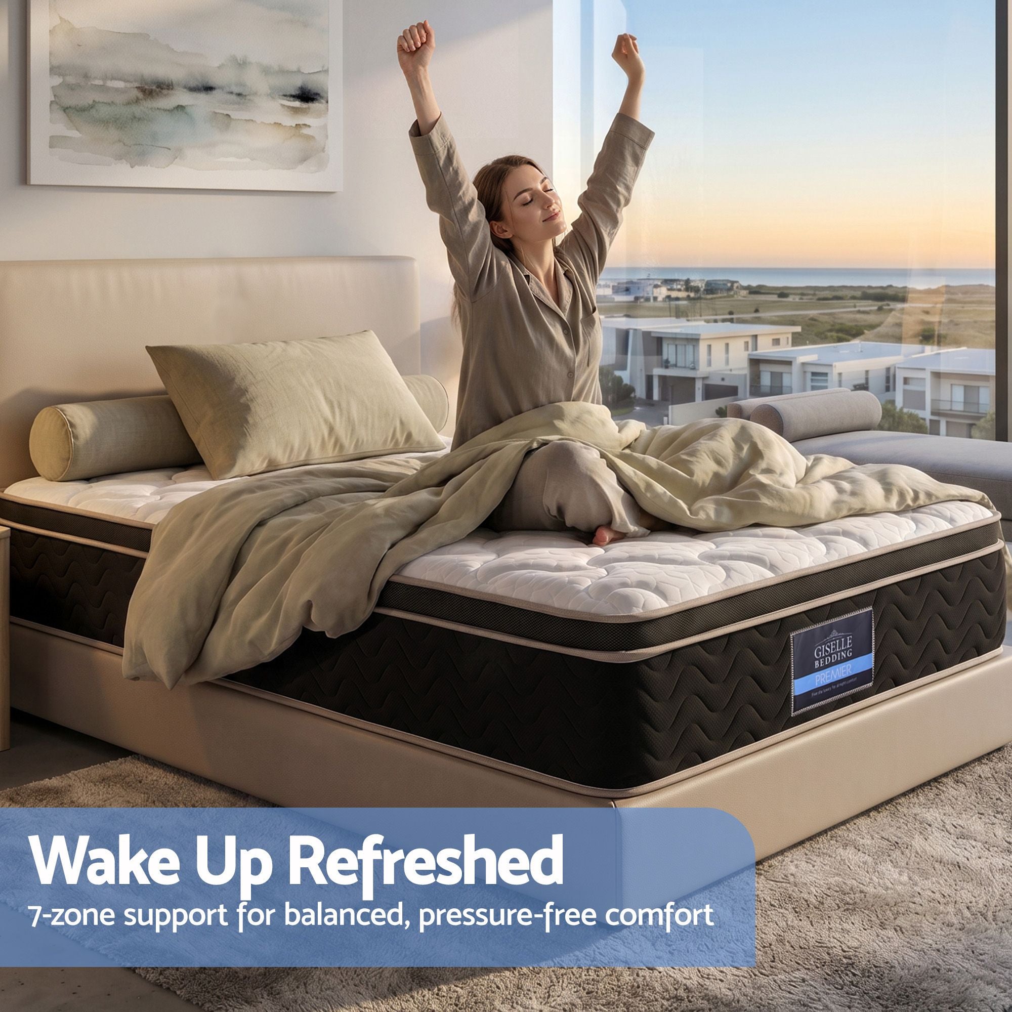 Giselle 35cm King Single Mattress Firm with Copper Memory Foam and Edge Support