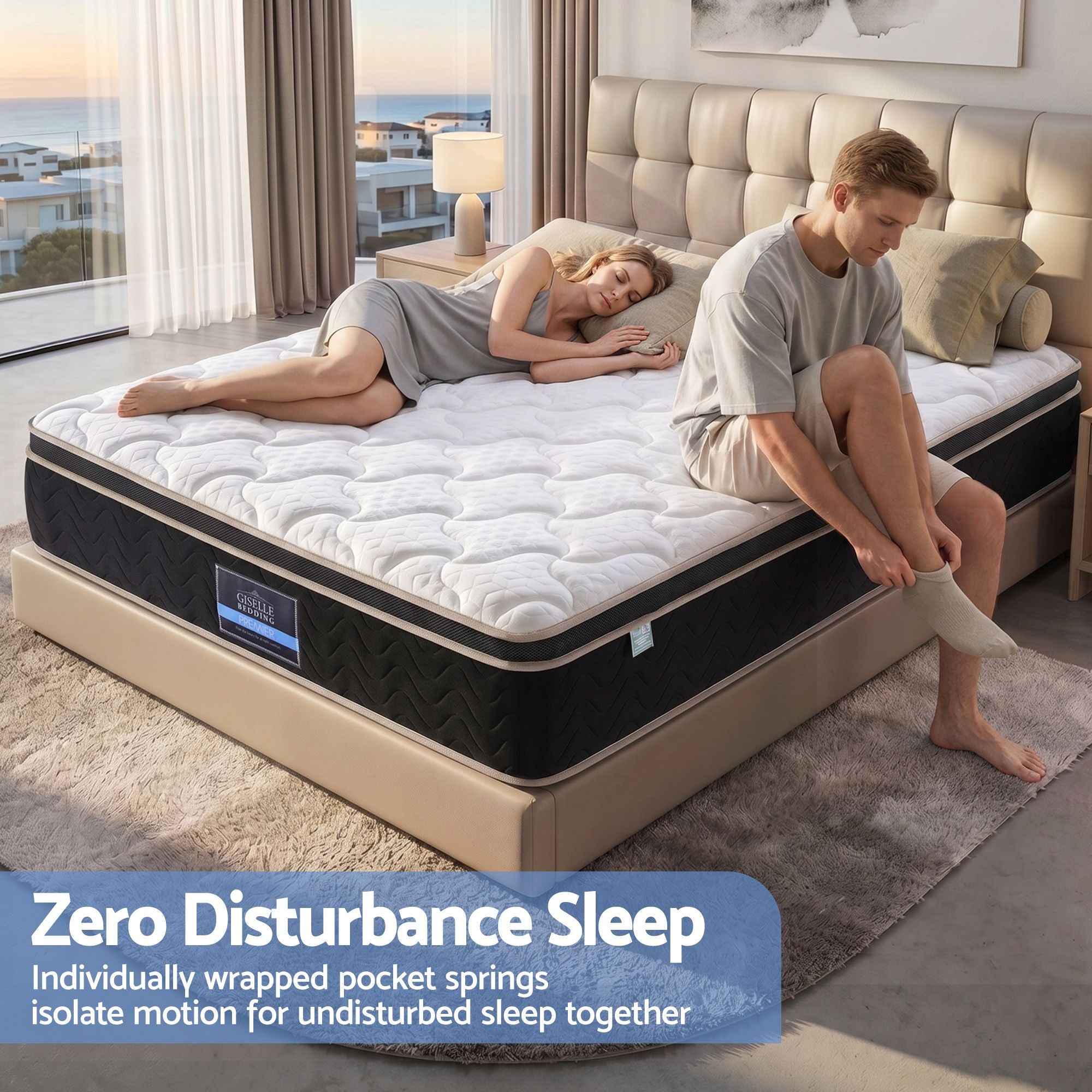 Giselle 35cm Queen Mattress Firm with Copper Memory Foam and Edge Support