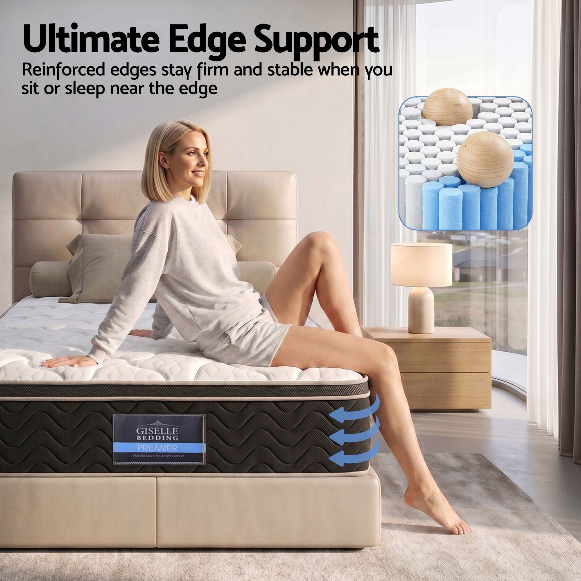 Giselle 35cm Single Mattress Firm with Copper Memory Foam and Edge Support