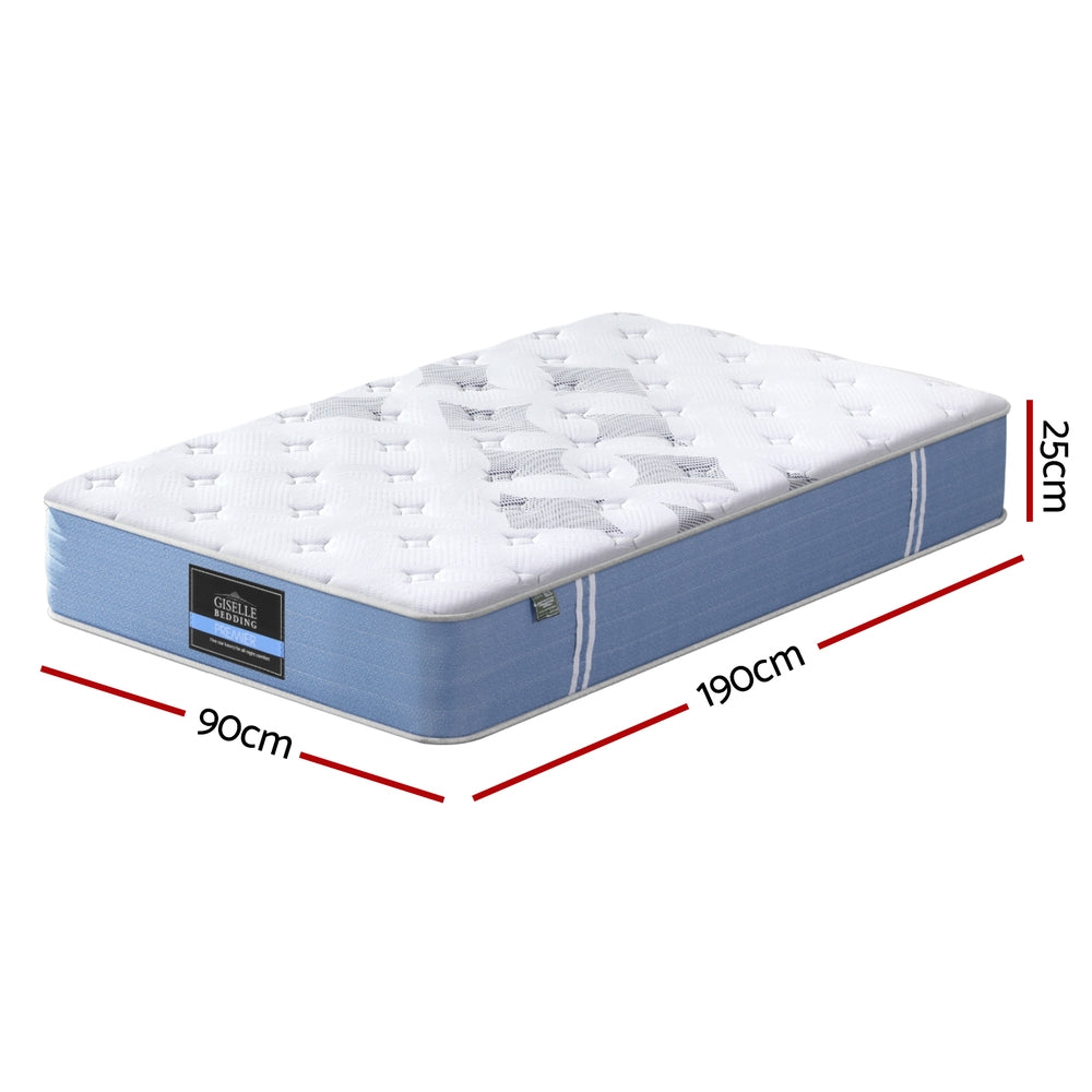 Single Mattress: 25cm Giselle Mattress Single Bed Pocket Spring Mattresses