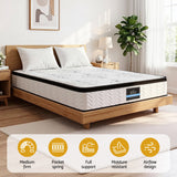 Double Mattress: Giselle Bedding Double Mattress 30cm Pocket Spring Euro Top Medium Firm Foam