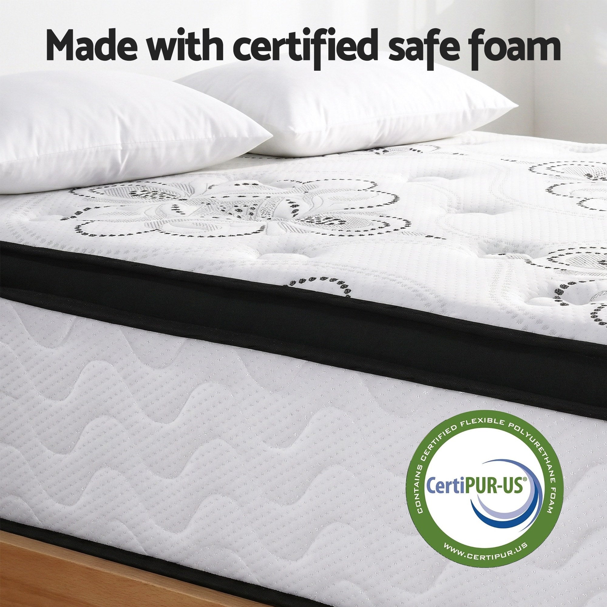 Giselle Bedding Double Mattress 30cm Pocket Spring Euro Top Medium Firm Foam