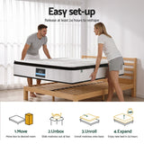 Double Mattress: Giselle Bedding Double Mattress 30cm Pocket Spring Euro Top Medium Firm Foam