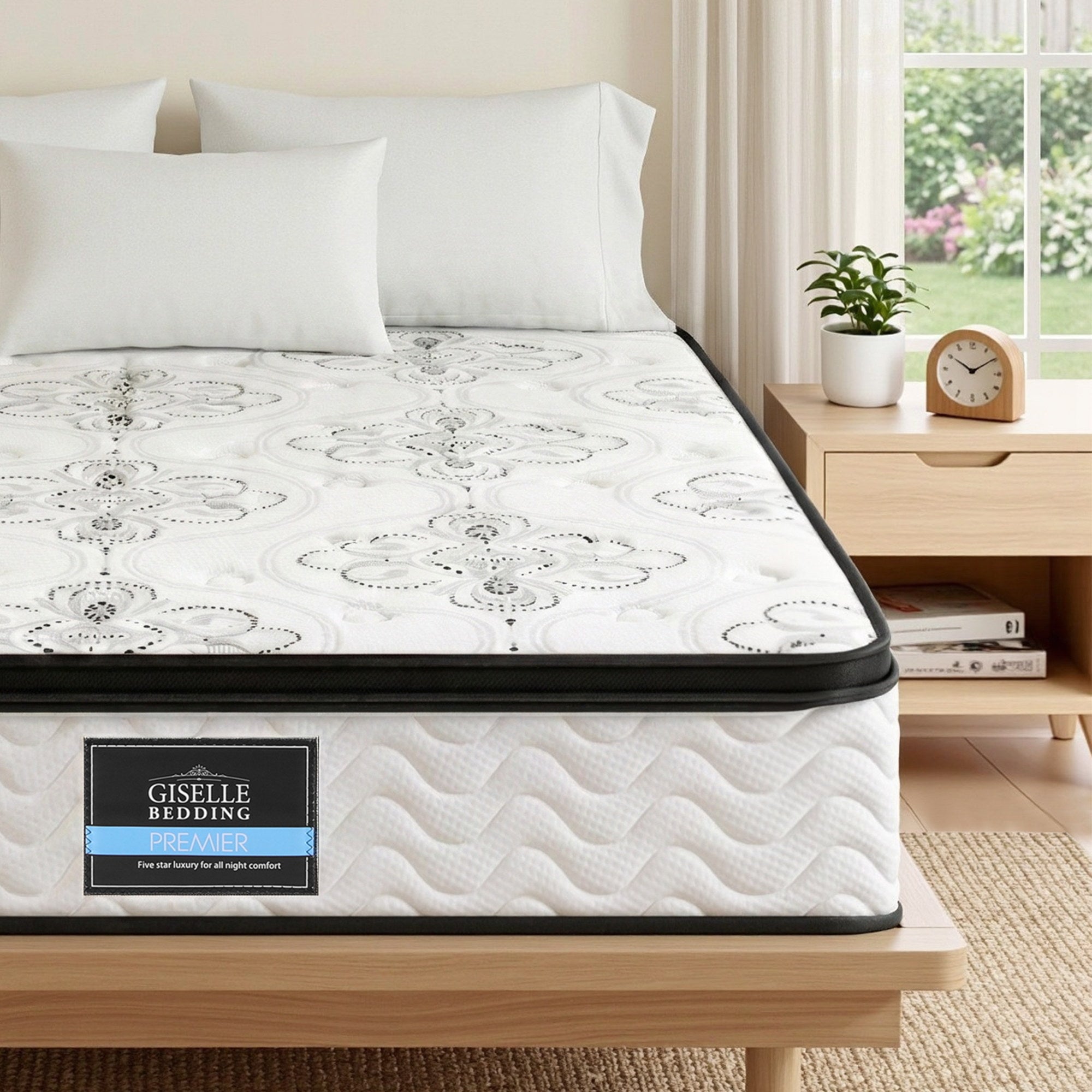 Giselle Bedding Double Mattress 30cm Pocket Spring Euro Top Medium Firm Foam