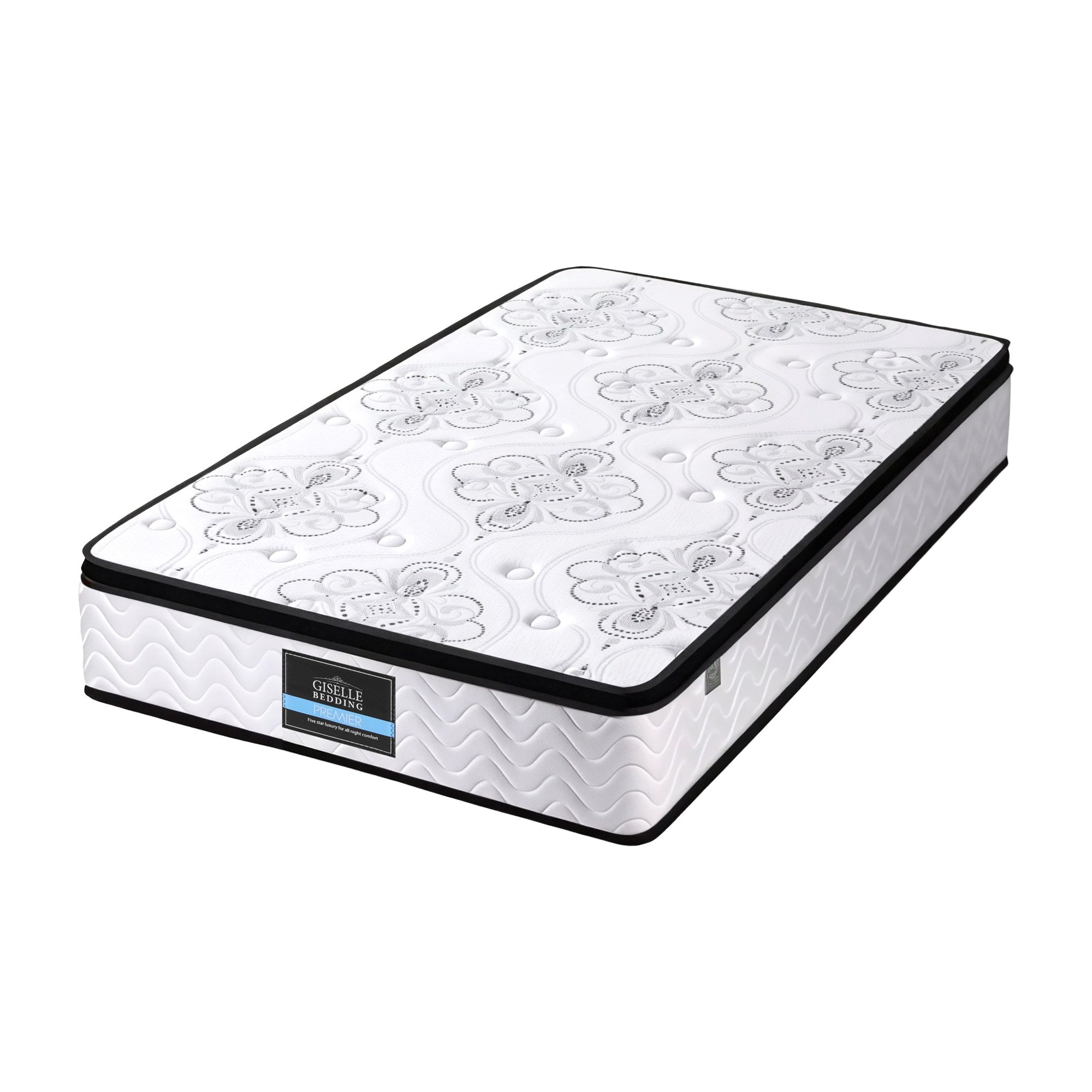 Single Mattress: Giselle Bedding Single Mattress 30cm Pocket Spring Euro Top Medium Firm Foam