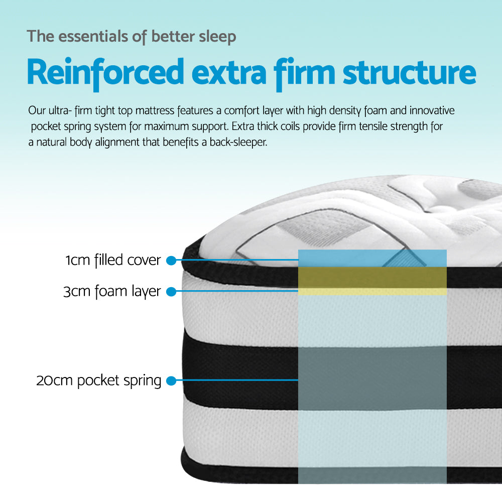 Double Mattress: Giselle Bedding 24cm Mattress Super Firm Double