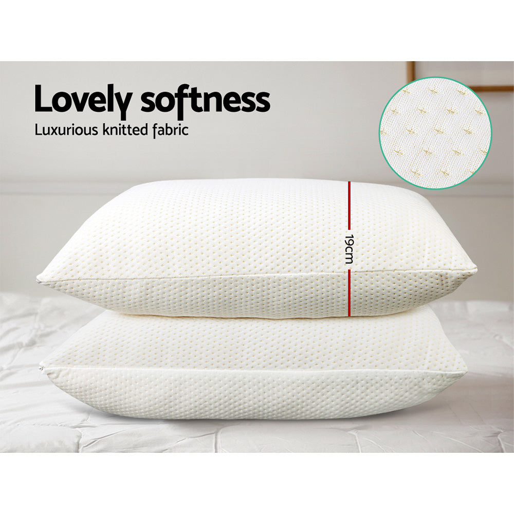 Pillows: Giselle Bedding Memory Foam Pillow 19cm Thick Twin Pack