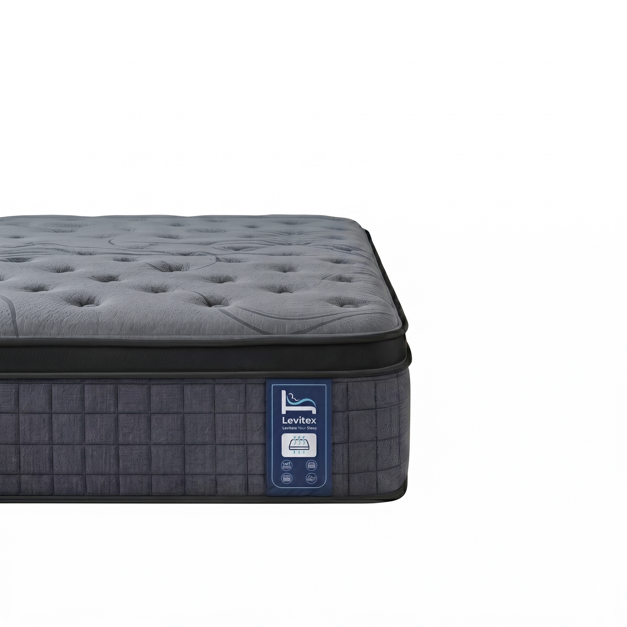 Levitex Double Mattress 33 cm 7-Zone Pocket Spring 8.0 Extra Firm with Dual-Row Edge Support & Breathable Knit Cover