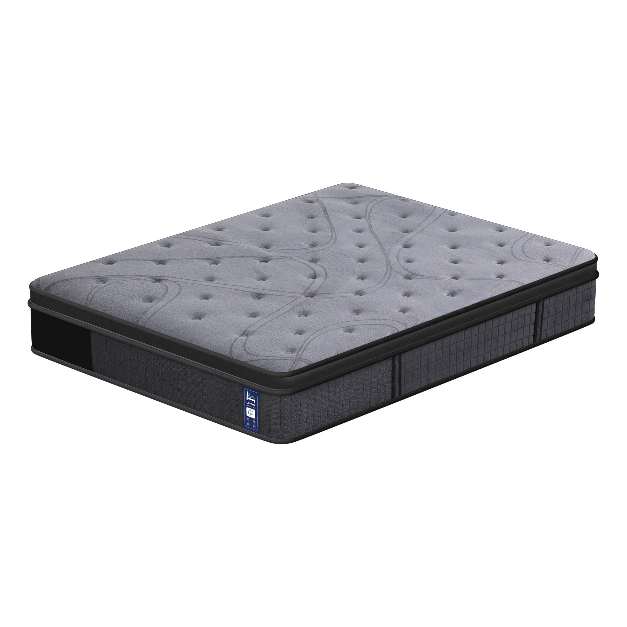 Levitex Double Mattress 33 cm 7-Zone Pocket Spring 8.0 Extra Firm with Dual-Row Edge Support & Breathable Knit Cover