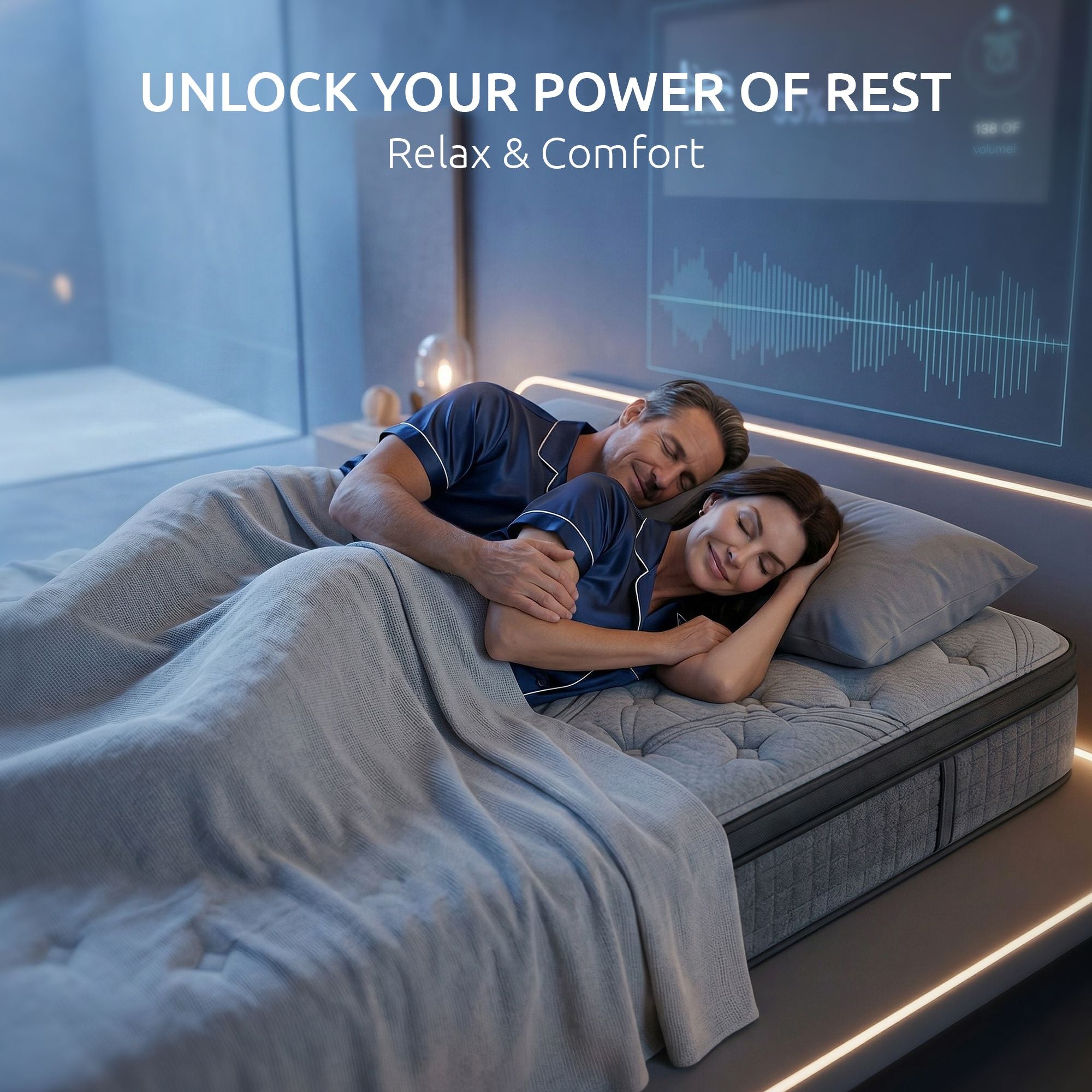 Levitex Double Mattress 33 cm 7-Zone Pocket Spring 8.0 Extra Firm with Dual-Row Edge Support & Breathable Knit Cover