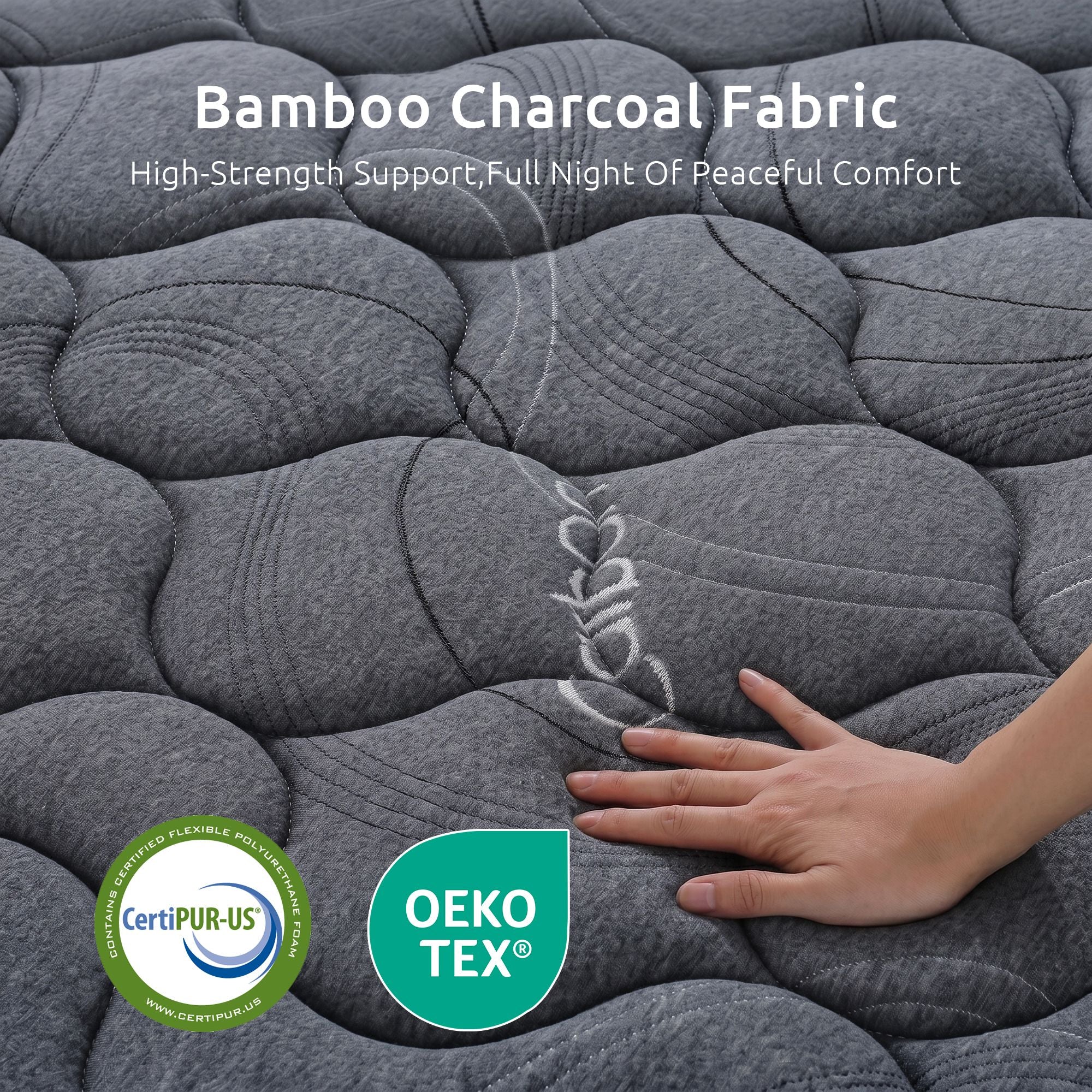 Levitex 25 cm Hybrid Pocket Spring Mattress Firm with 4cm Egg Crate Foam for Deep Sleep Bamboo Charcoal Fabric ‌King Single