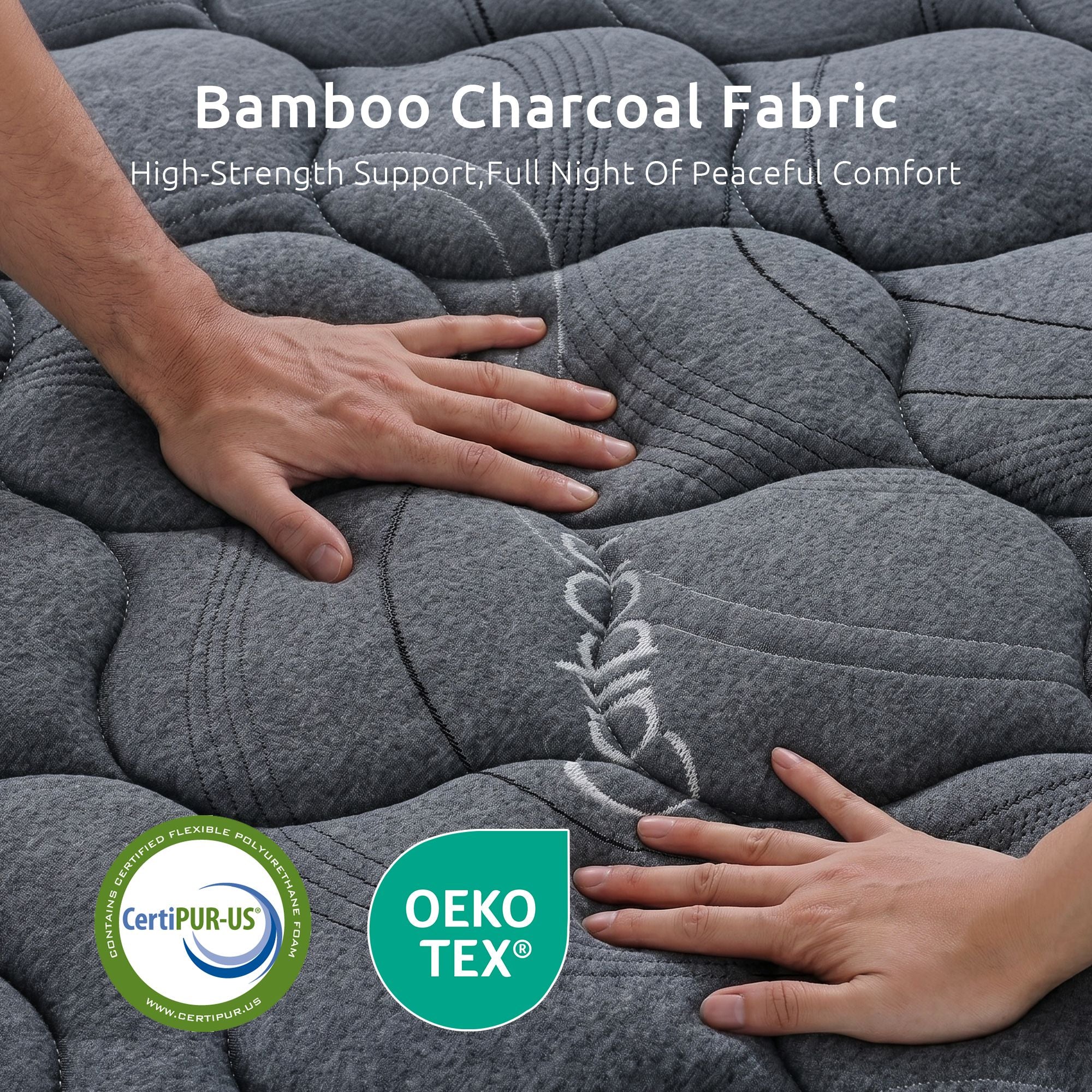 Levitex Queen Mattress 25 cm Hybrid Pocket Spring with 4cm Egg Crate Foam for Deep Sleep Bamboo Charcoal Fabric
