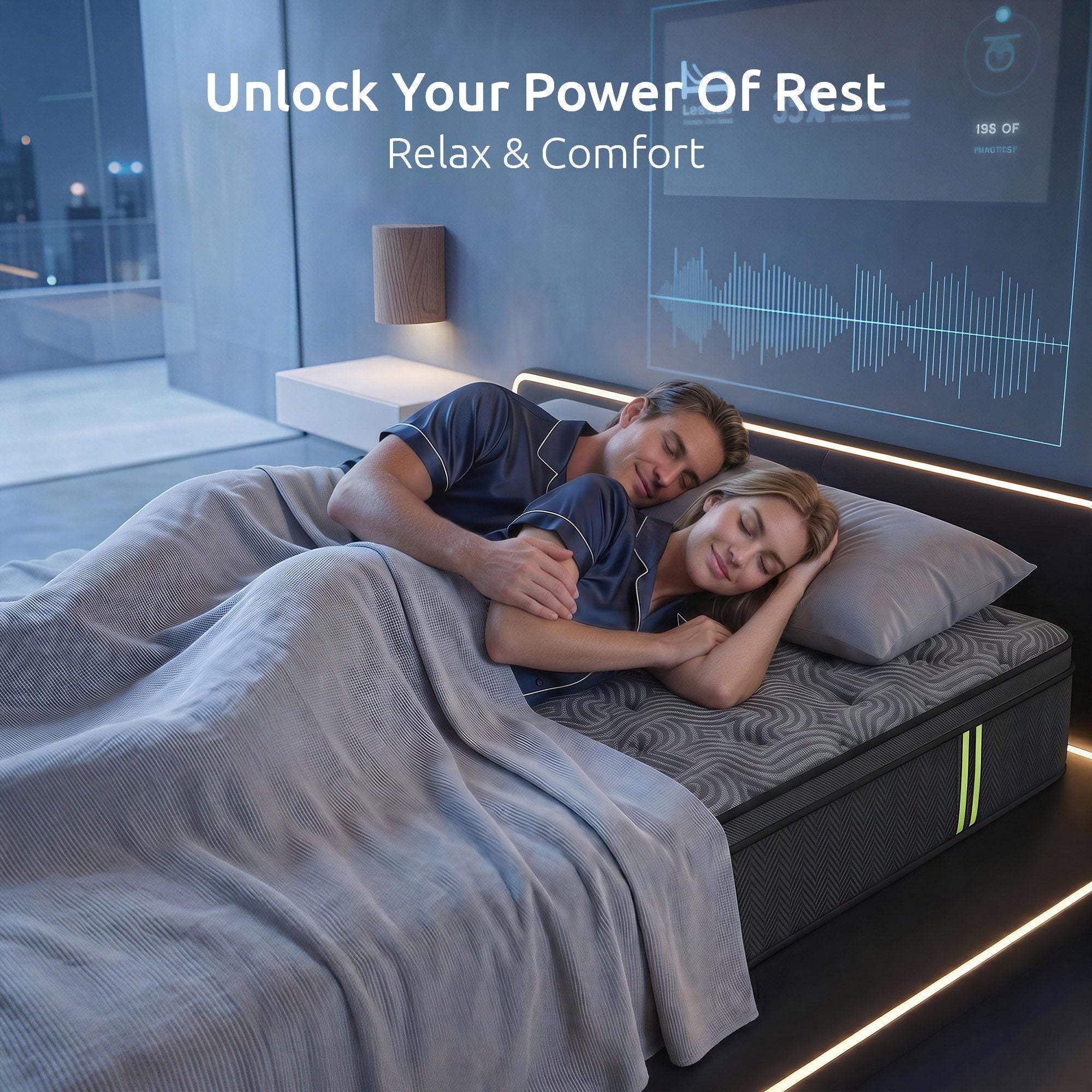 Levitex Double Mattress 34 cm 5-Zone Pressure Relief  Pocket Spring with Reinforced Edge Support & Breathable Gel Memory Foam Hybrid Mattress