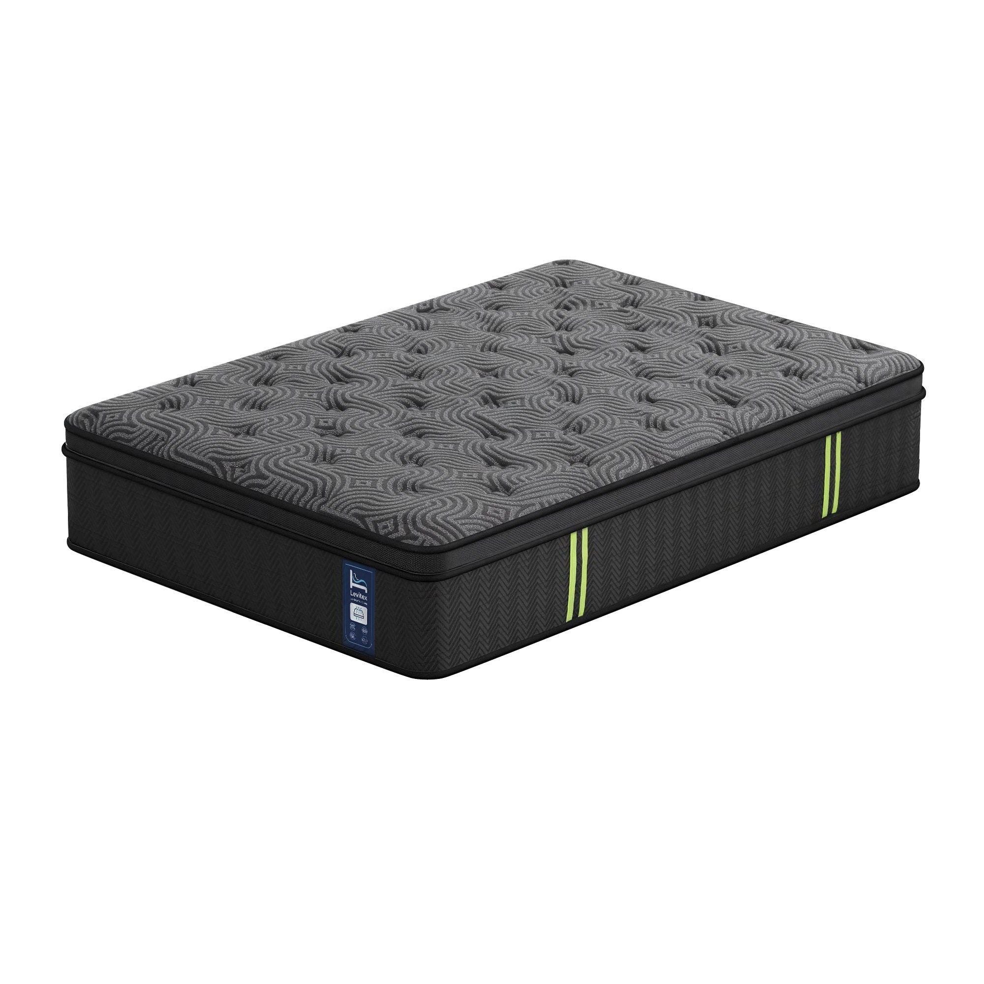 Levitex 34 cm Pocket Spring Mattress with Reinforced Edge Support & 5-Zone Pressure Relief Breathable Gel Memory Foam Hybrid Mattress for Back Pain ‌King Single