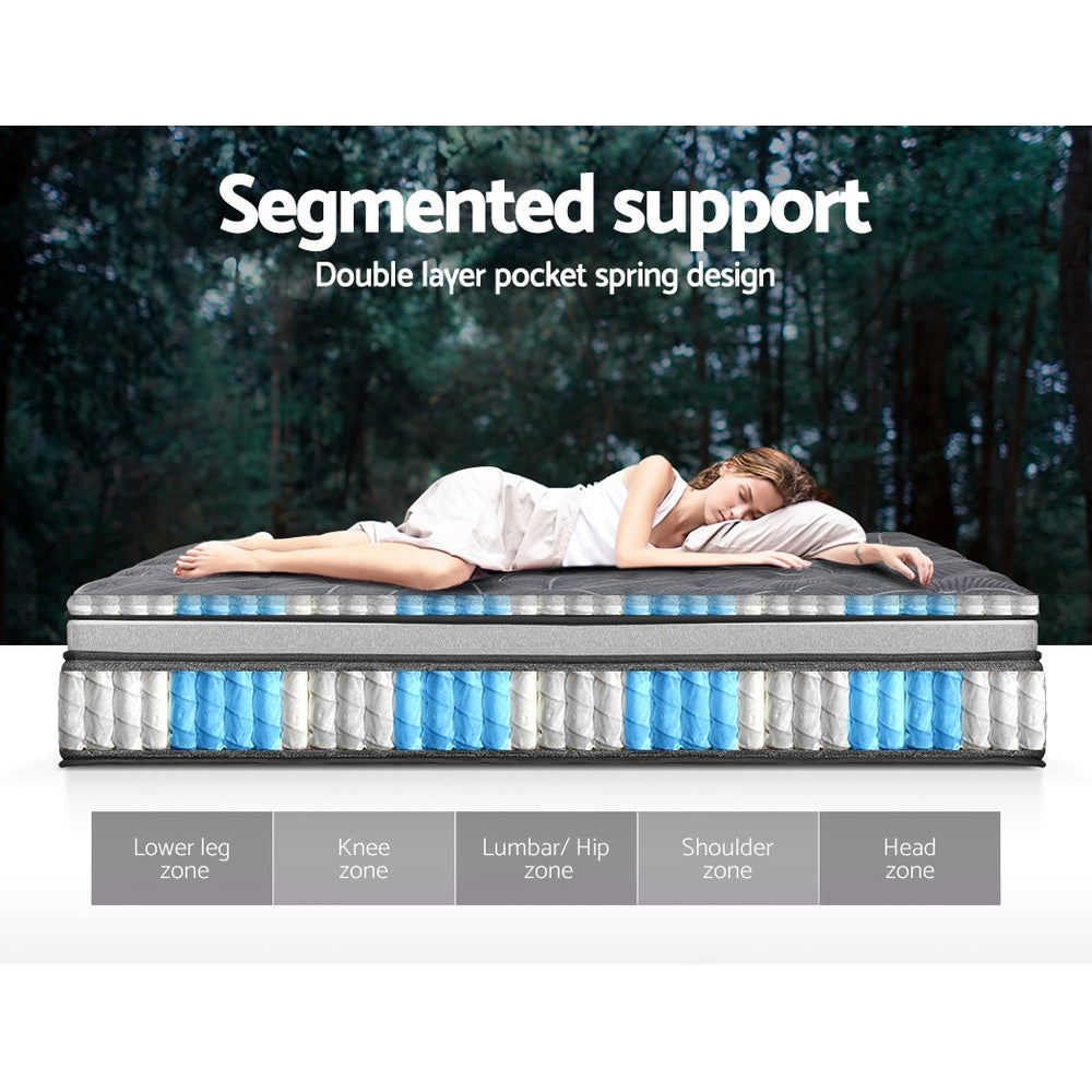 Queen Mattress: Giselle Bedding 34cm Mattress Double Layer Pocket Spring Queen