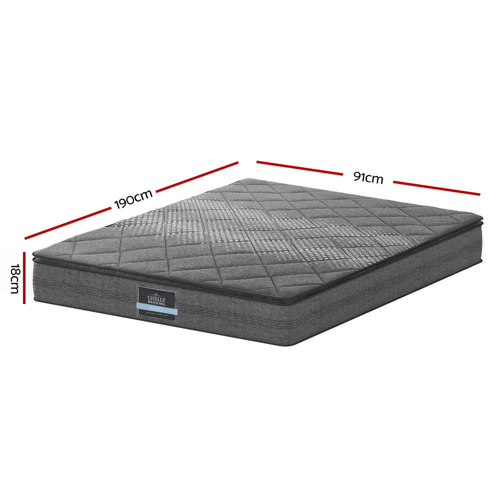 Single Mattress: Giselle Bedding 18cm Mattress Pillow Top Single
