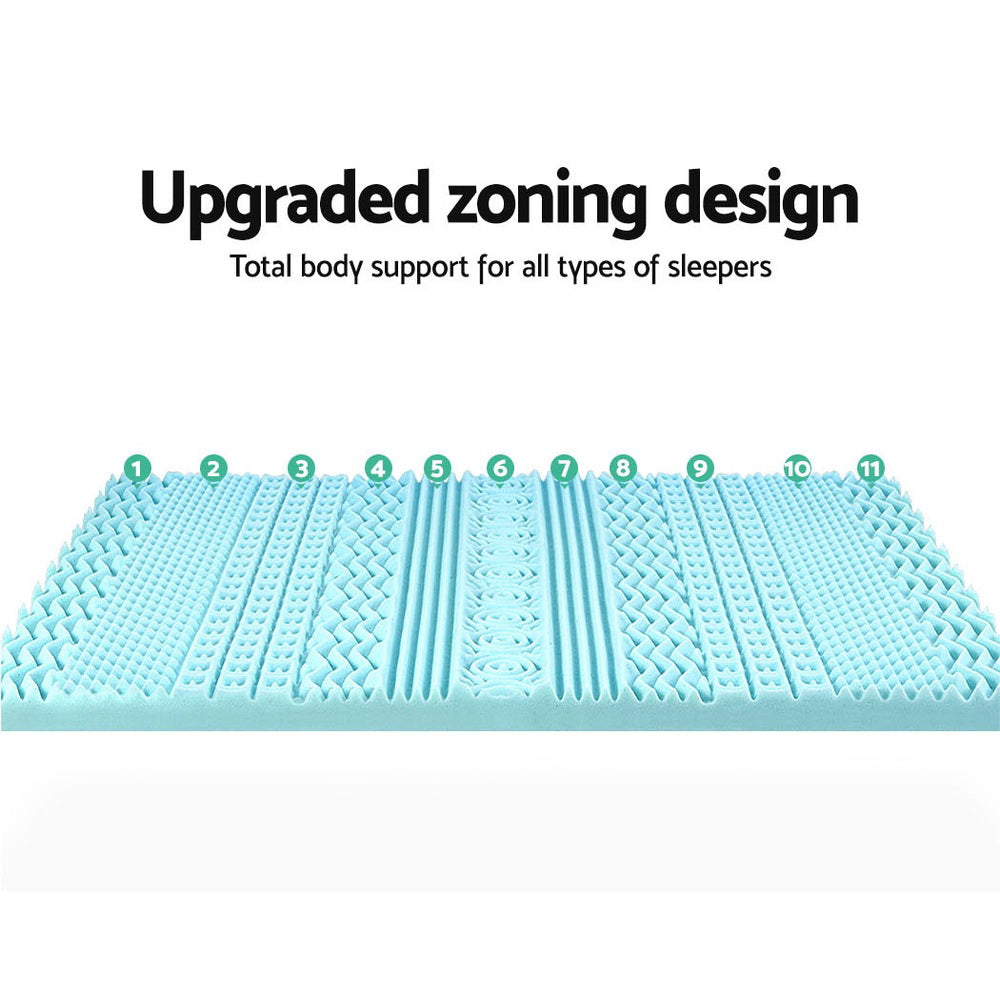 Mattress Toppers: Giselle Bedding Memory Foam Mattress Topper 11-Zone 8cm Single