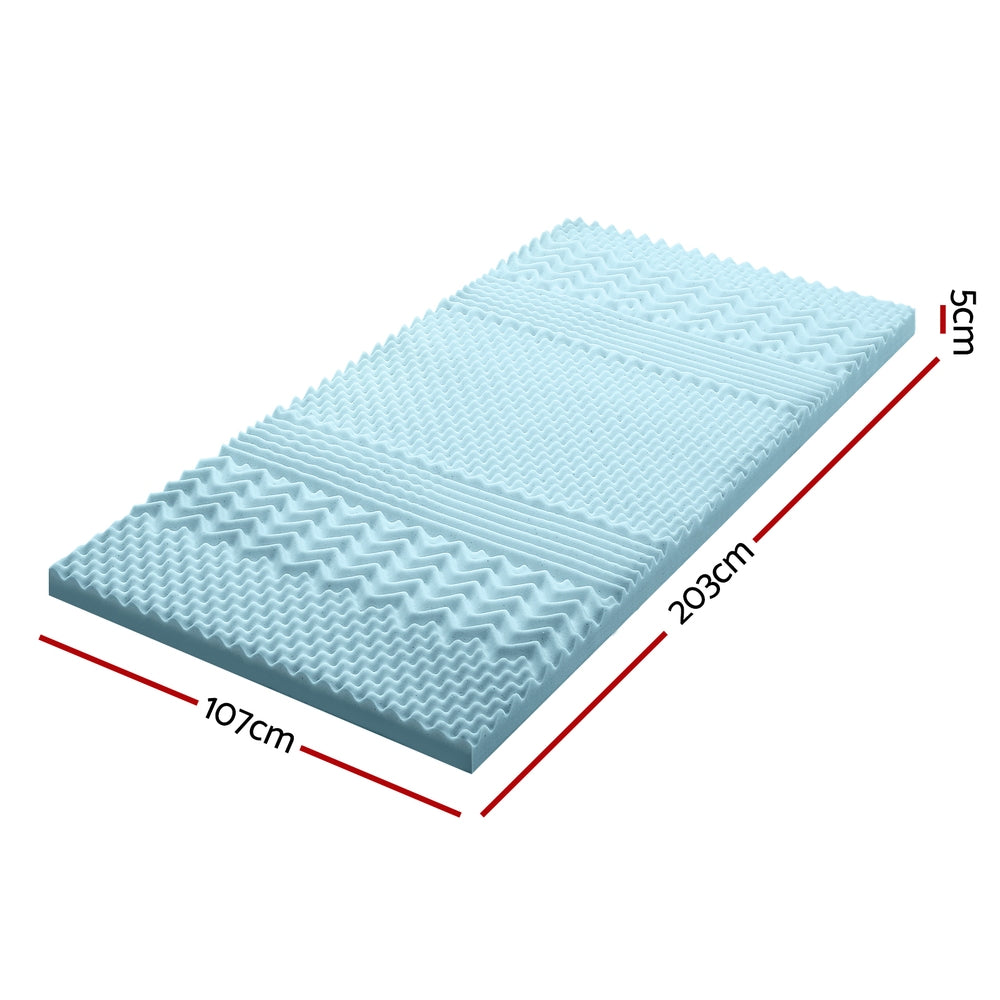 Mattress Toppers: Giselle Bedding 5cm Memory Foam Mattress Topper 7-Zone King Single