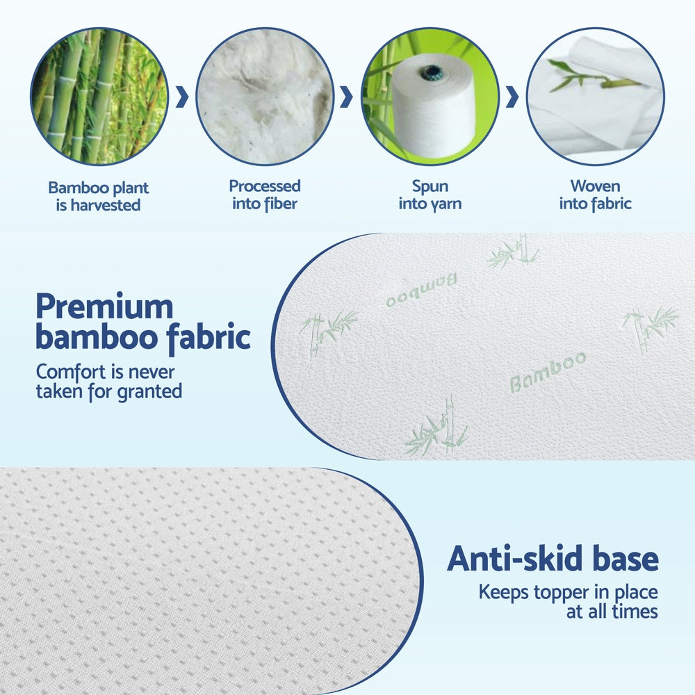 Mattress Toppers: Giselle Bedding 5cm Memory Foam Mattress Topper 7-Zone King Single