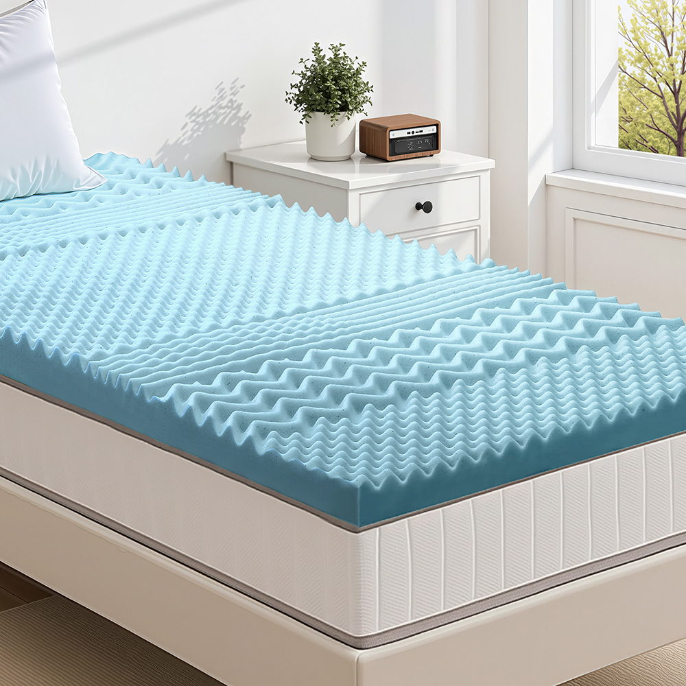 Mattress Toppers: Giselle Bedding 5cm Memory Foam Mattress Topper 7-Zone King Single