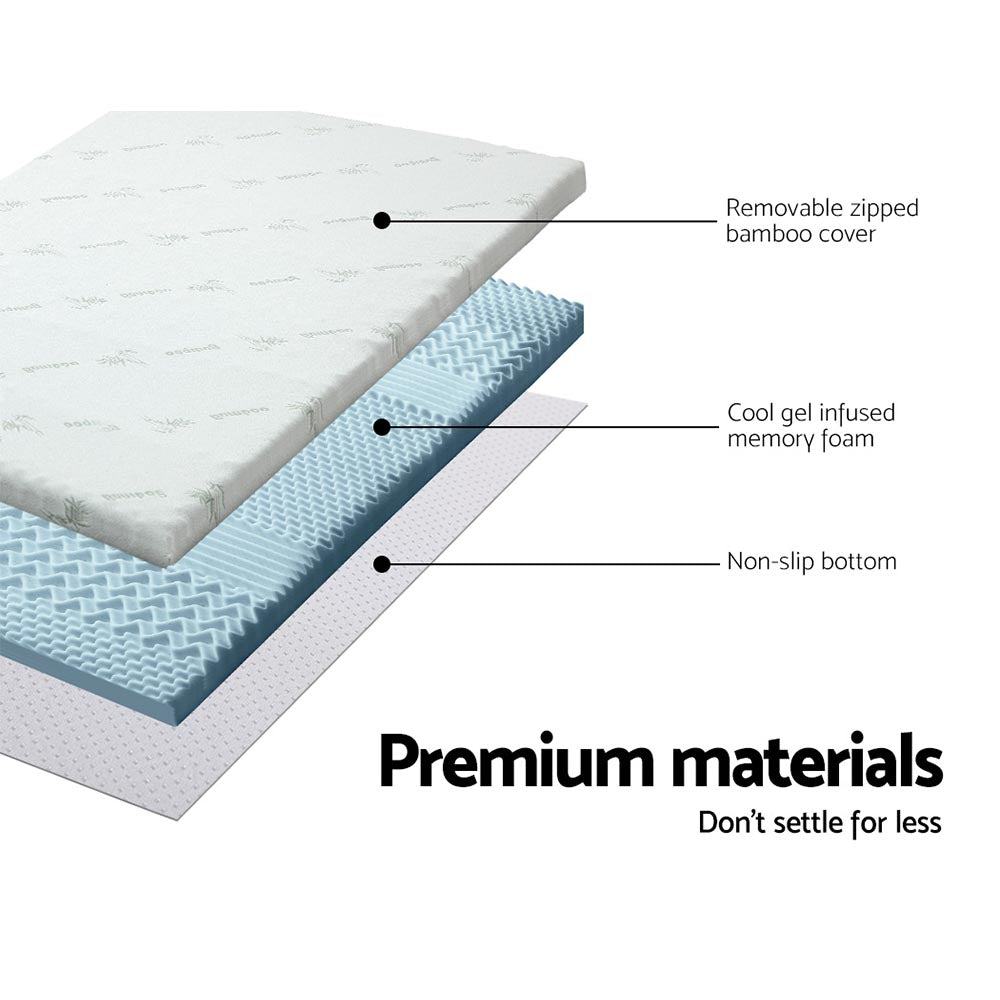 Mattress Toppers: Giselle Bedding Memory Foam Mattress Topper 7-Zone 5cm Queen