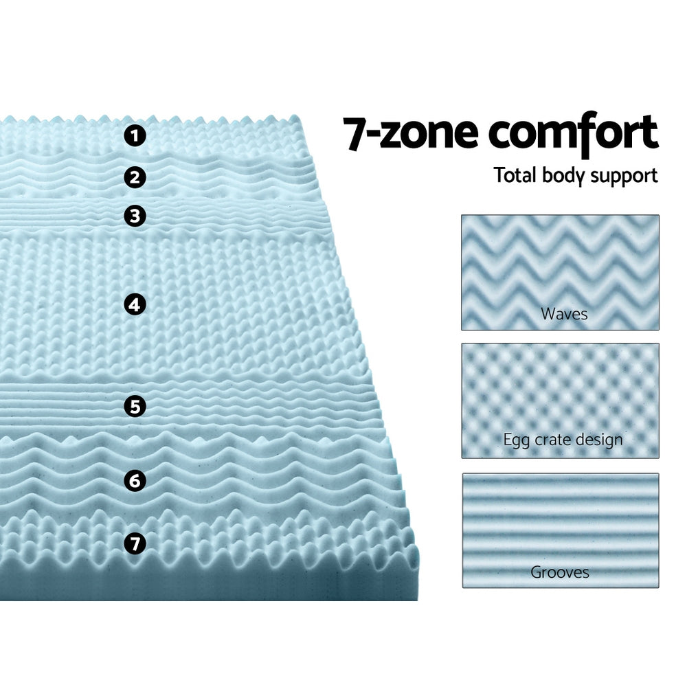 Mattress Toppers: Giselle Bedding Memory Foam Mattress Topper 7-Zone 8cm Double