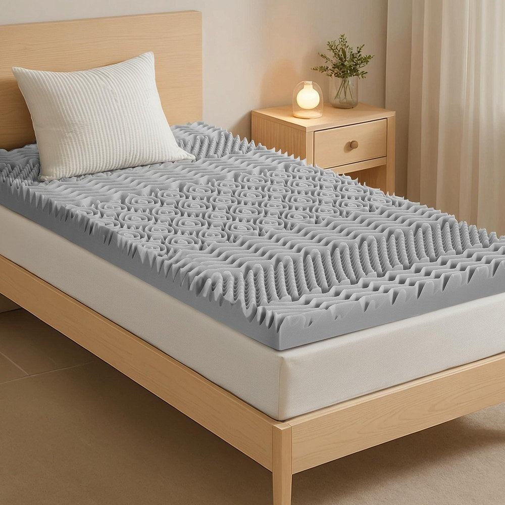 Mattress Toppers: Giselle Bedding 8cm Memory Foam Mattress Topper 7-Zone Graphite King Single