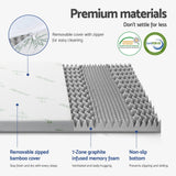 Giselle Bedding 8cm Memory Foam Mattress Topper 7-Zone Graphite Single