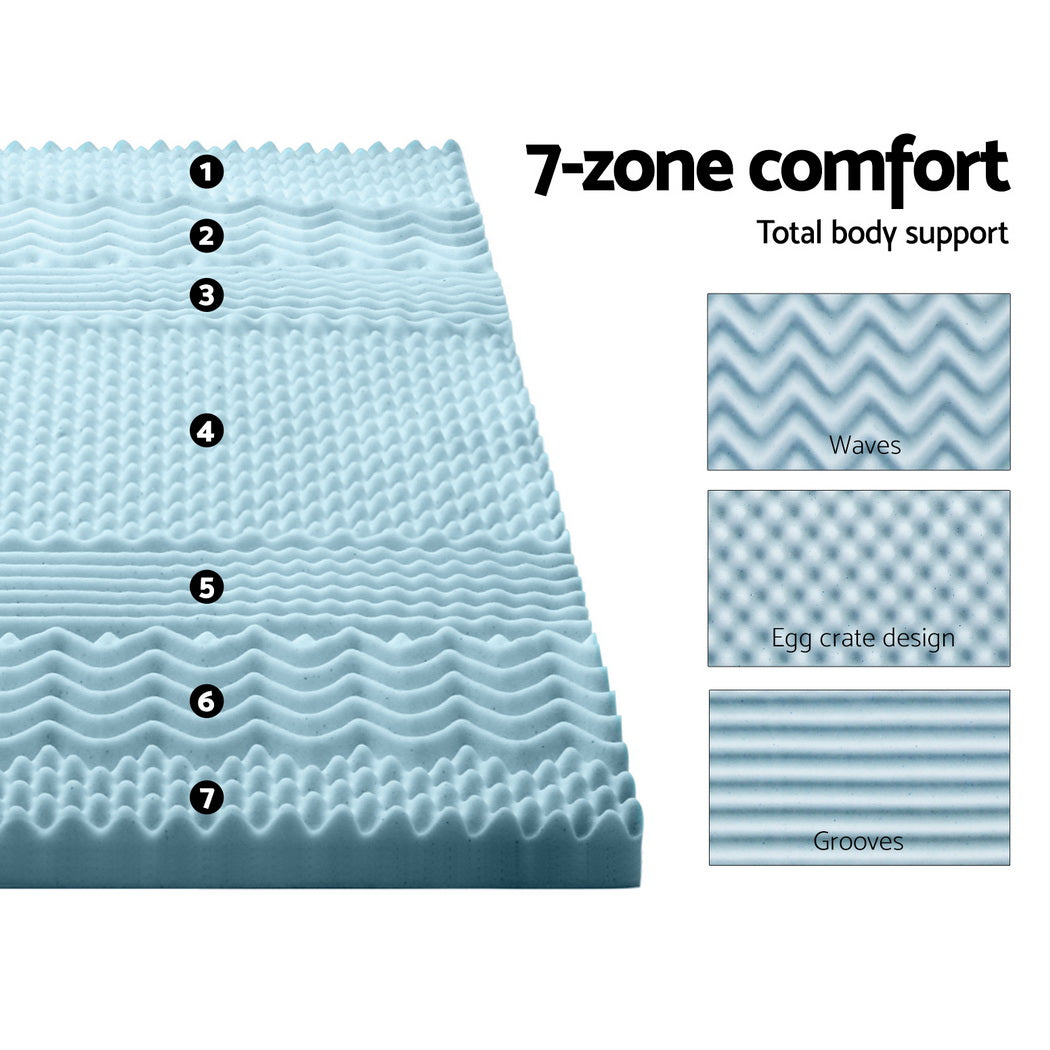 Mattress Toppers: Giselle Memory Foam Mattress Topper 7-Zone 8cm King Single