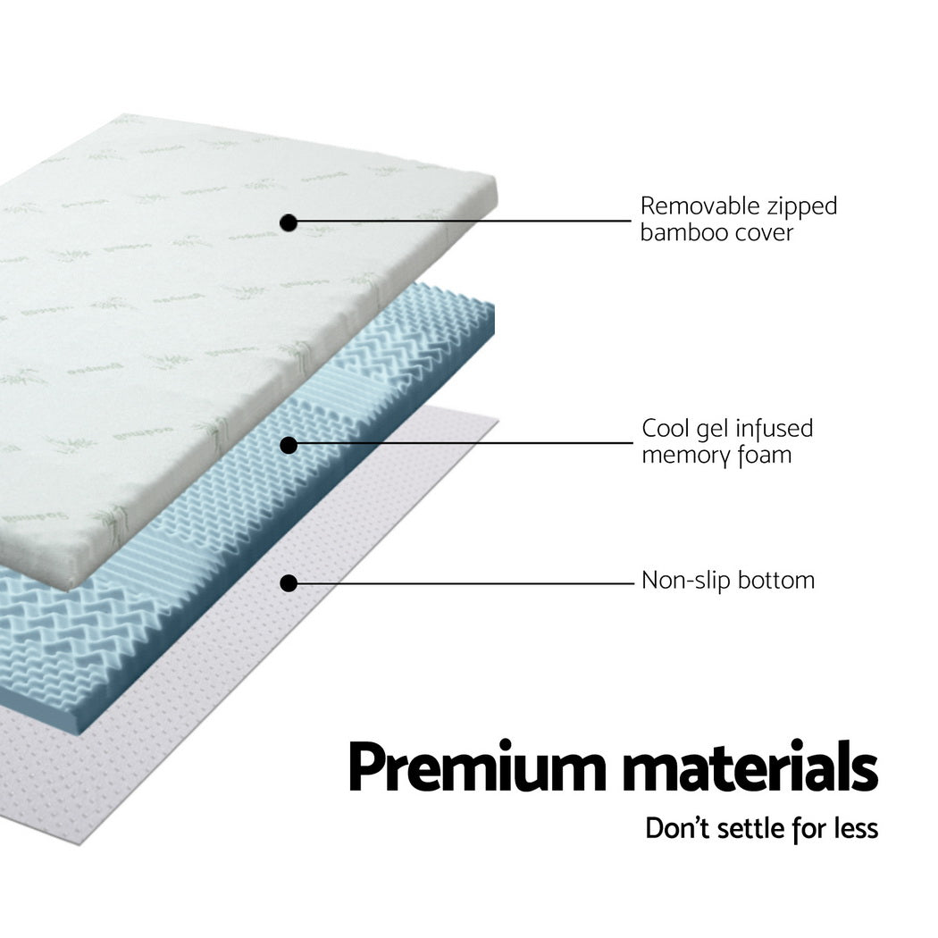 Mattress Toppers: Giselle Memory Foam Mattress Topper 7-Zone 8cm King Single