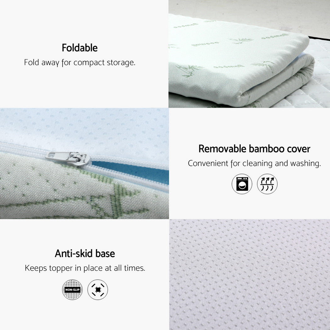Mattress Toppers: Giselle Memory Foam Mattress Topper 7-Zone 8cm King Single