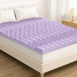 Giselle 8cm Memory Foam Mattress Topper Lavender Infused Bamboo Cover 7-Zone King
