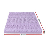 Mattress Toppers: Giselle 8cm Memory Foam Mattress Topper Lavender Infused Bamboo Cover 7-Zone King Single