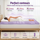 Mattress Toppers: Giselle 8cm Memory Foam Mattress Topper Lavender Infused Bamboo Cover 7-Zone King Single