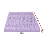 Mattress Toppers: Giselle 8cm Memory Foam Mattress Topper Lavender Infused Bamboo Cover 7-Zone Single