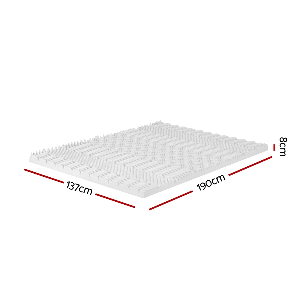 Mattress Toppers: Giselle Bedding Memory Foam Mattress Topper 7-Zone Airflow Pad 8cm Double White
