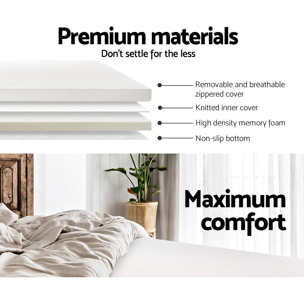 Mattress Toppers: Giselle Bedding Memory Foam Mattress Topper 8cm King
