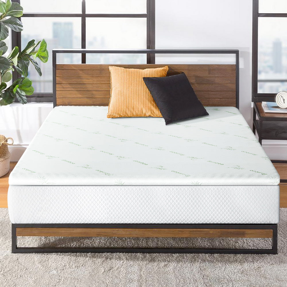 Mattress Toppers: Giselle Bedding Memory Foam Mattress Topper Cool Gel Bed Mat Bamboo 10cm King