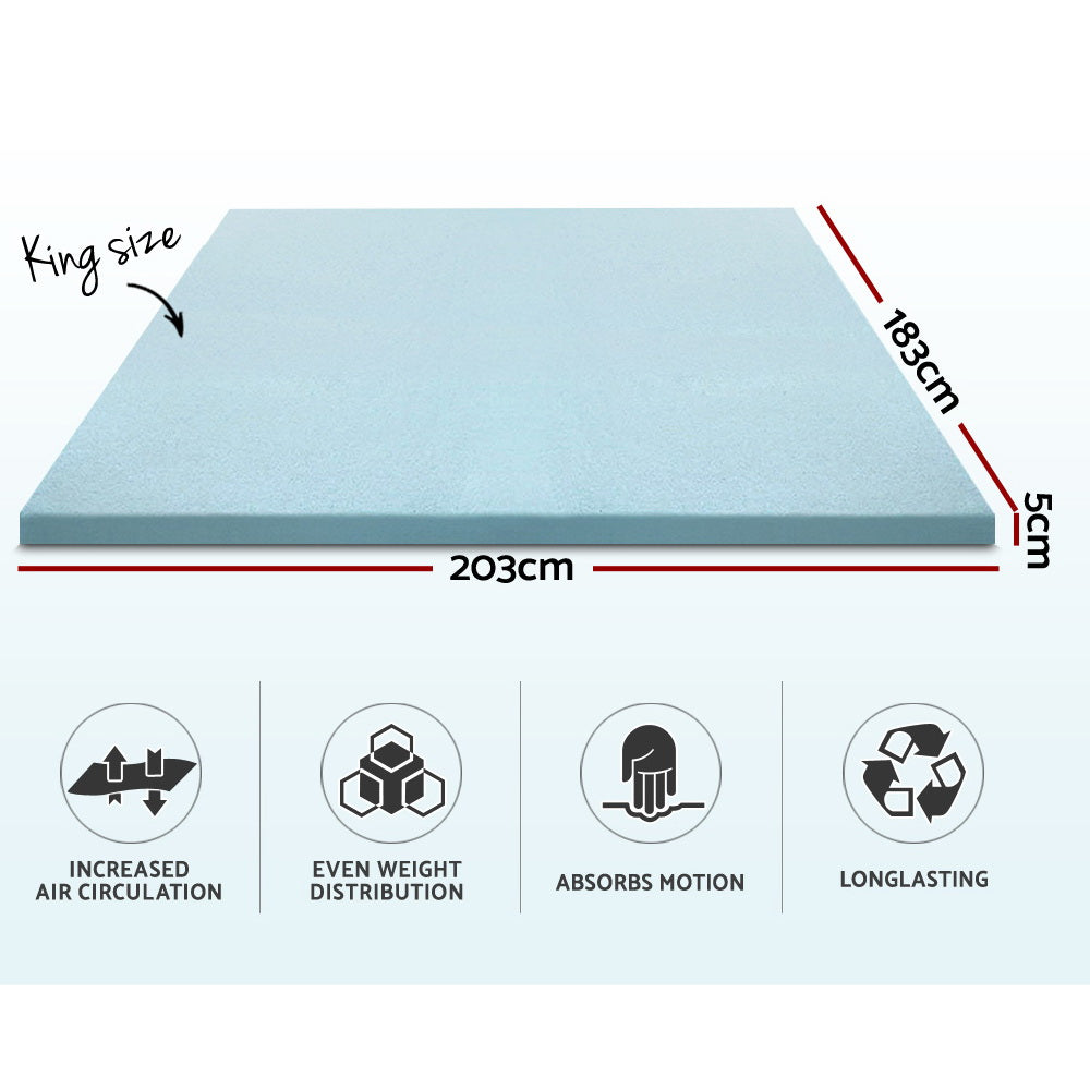 Mattress Toppers: Giselle Bedding Memory Foam Mattress Topper Cool Gel 5cm King