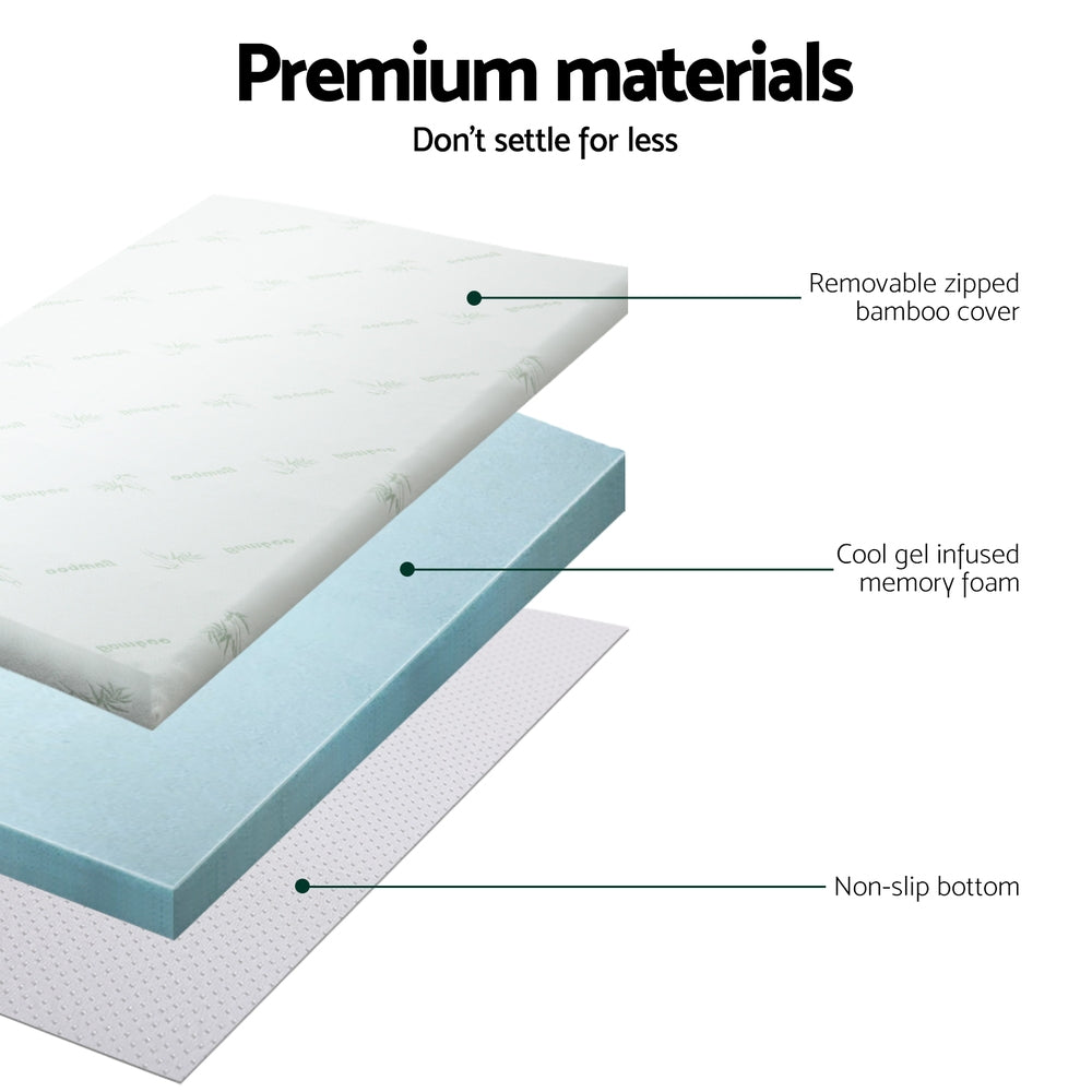 Mattress Toppers: Giselle Bedding Memory Foam Mattress Topper Cool Gel 5cm King Single