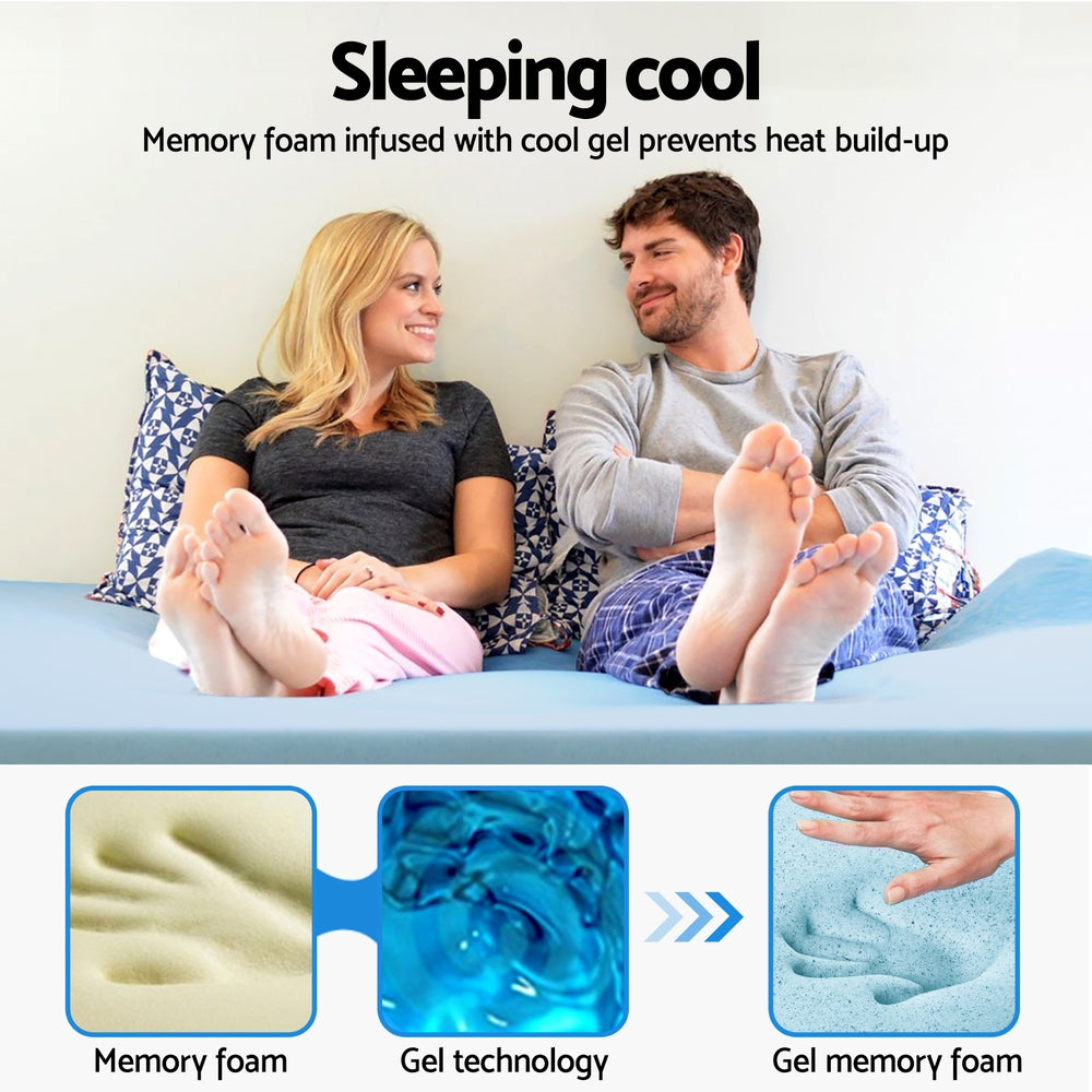 Mattress Toppers: Giselle Bedding Memory Foam Mattress Topper Cool Gel 5cm King Single