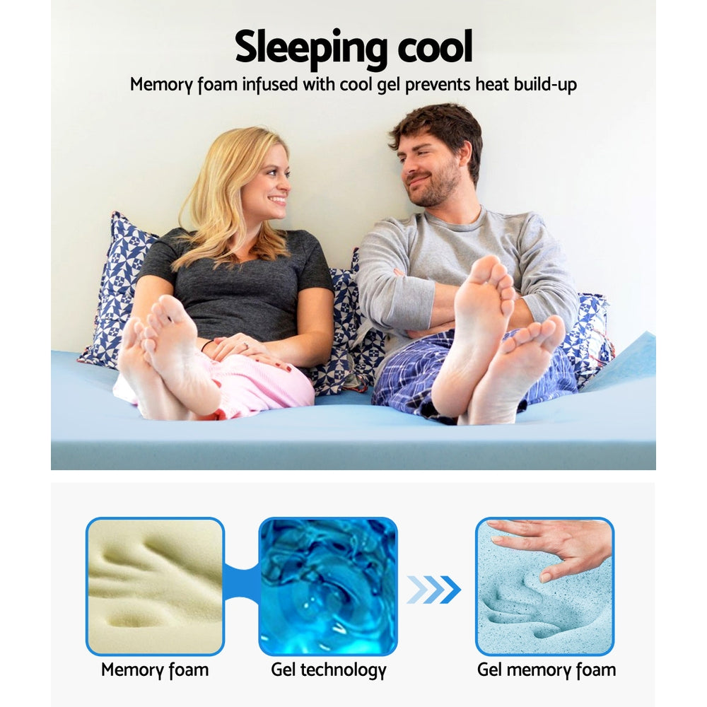 Mattress Toppers: Giselle Bedding Memory Foam Mattress Topper Cool Gel 5cm Queen